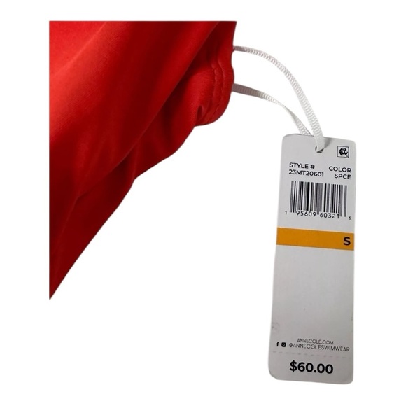 Anne Cole Red Spice High Neck Tankini Shirred Size Small NEW Style 23MT20601 - Picture 5 of 9